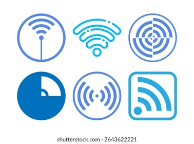 Wifi icons set design, internet connection symbol, wireless and wifi sign