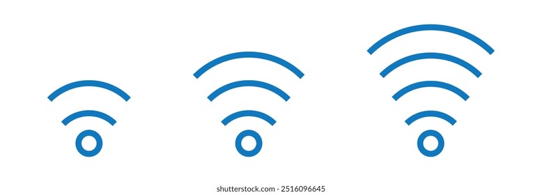 Wifi icons set. Internet icons. Wireless internet symbol. Wifi strength level icon set. Wifi signal strength Vector icon. Wifi vector icon set. Eps 10.