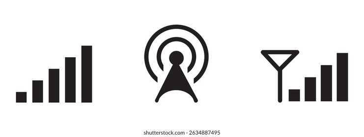 Wifi icons set. Internet icons. Wireless internet symbol. Wifi strength level icon set. Wifi signal strength Vector icon. Wifi signal collection