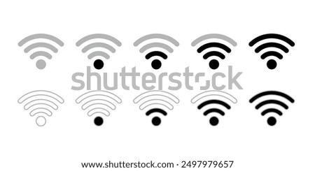 Wifi icons set. Internet icons. Wireless internet symbol. Wifi strength level icon set. Wifi signal strength Vector icon. Wifi signal collection