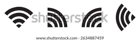 Wifi icons set. Internet icons. Wireless internet symbol. Wifi strength level icon set. Wifi signal strength Vector icon. Wifi signal collection