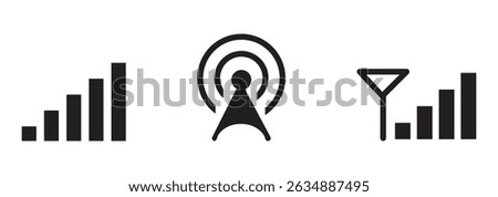Wifi icons set. Internet icons. Wireless internet symbol. Wifi strength level icon set. Wifi signal strength Vector icon. Wifi signal collection