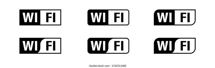 Iconos Wi-Fi aislados planos. Ilustración del logotipo del vector, concepto de red