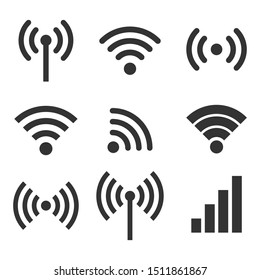 Wi-fi icons set isolated on the white background