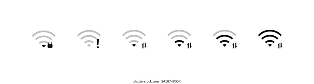 Wi-Fi icons set. Linear style. Vector icon