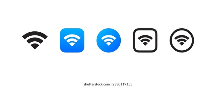 WiFi icons set. Mobile icons UI, UX design. WiFi bar icons. Vector scalable graphics