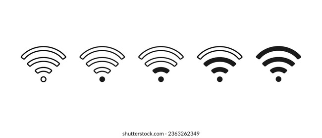 Wifi icons. Set of wifi symbol. Network icon illustration