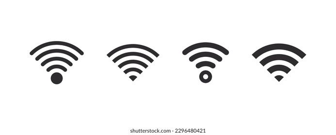 Wifi icons set. Wireless internet signs. Wireless connectivity icons. Vector scalable graphics