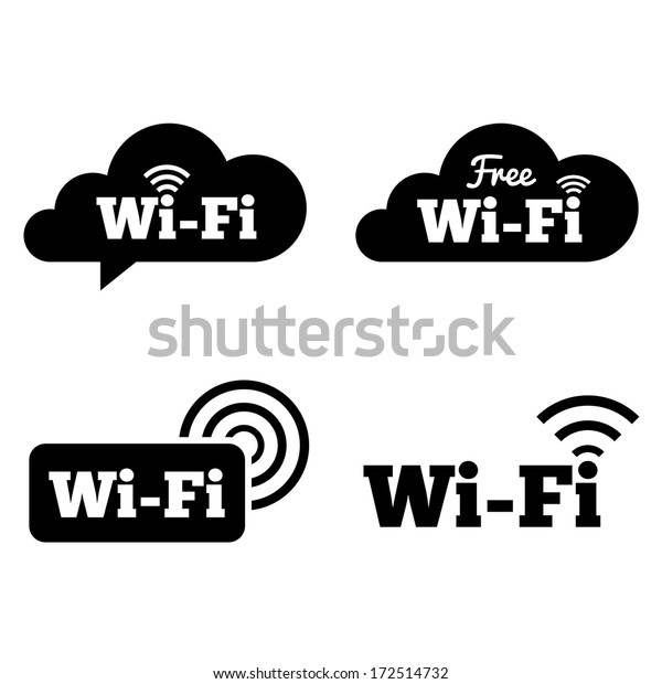 Wifi Icons Wifi Symbols Wireless Network Stock Vector (Royalty Free