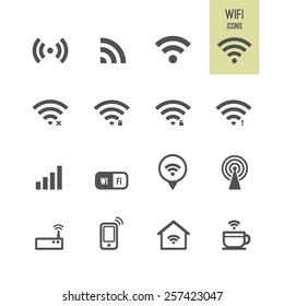 Wifi icons. Vector illustration.