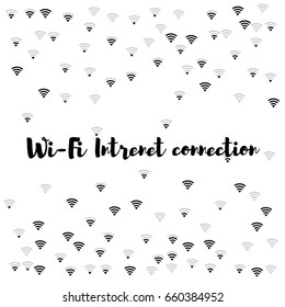 Wi-Fi icons vector pattern. Wireless internet area, mobile network, connection symbols. Wifi zone concept background. Digital technology signs, communication service elements.