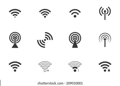 wifi icons. vector set. eps8