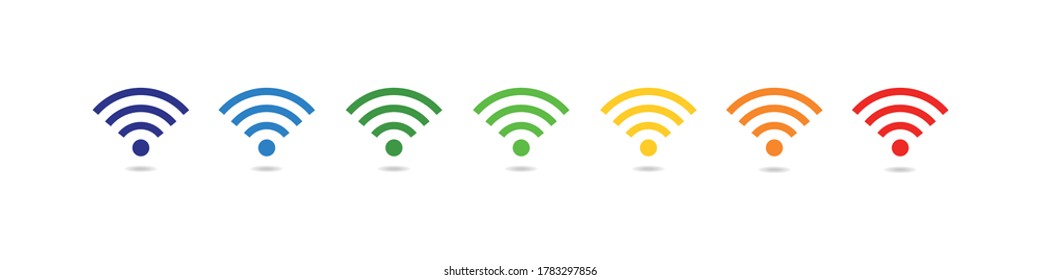 Wifi icons wireless internet connection signal. Wifi symbol set. Internet Connection. Vector ilustration