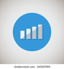 wifi indicator  flat icon. Flat design style modern vector illustration. Isolated on stylish color background. Flat long shadow icon. Elements in flat design. EPS 10.