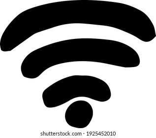 wi-fi indicator icon, sticker. sketch hand drawn doodle style. vector, minimalism, monochrome. internet, symbol, online.