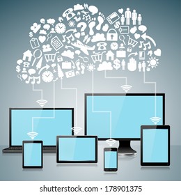 Wifi Internet and Cloud Computing concept - EPS10 Grouped and Layered, transparencies 