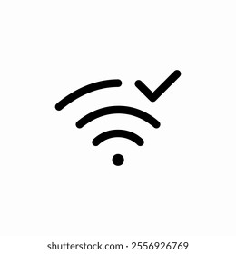 wifi internet connected check mark icon sign vector