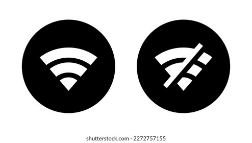 Vector de iconos desconectados de Internet WiFi. Red inalámbrica bajo concepto