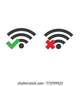 Wifi internet connected and disconnected icon vector isolated