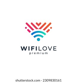 wifi for internet and connection logo design