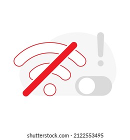 wifi or internet connection is not activated concept illustration flat design vector eps10. modern graphic element for landing page, empty state ui, infographic, icon