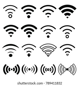 Conexão à Internet Wifi e streaming de vetor conjunto com 16 ícones liso forro regular e ousado para internet café website empresas ou blogs eps10 preto e branco