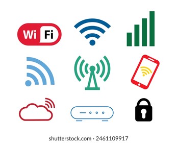 Wifi Internet Connection Symbol Set