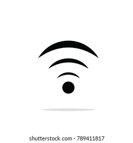 Wifi internet connection wireless technology vector icon black and white background for internet cafe website or blogs with shadow eps10