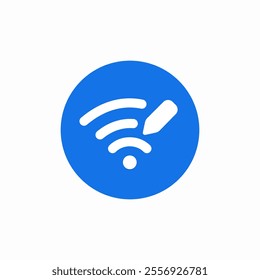 wifi internet edit configuration button icon sign vector