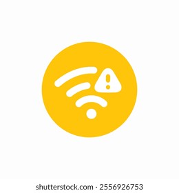 wifi internet error exclamation mark button icon sign vector
