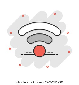 Wifi internet icon in comic style. Wi-fi wireless technology vector cartoon illustration pictogram. Network wifi business concept splash effect.