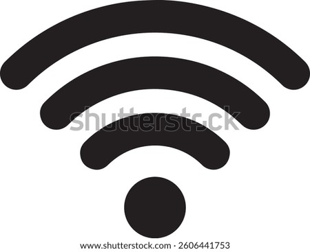 Wi-Fi Internet Icon – Wireless Network Signal, WLAN Access, Hotspot Symbol, Vector Stock Illustration