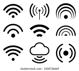 Wifi internet icons sign set – stock vector