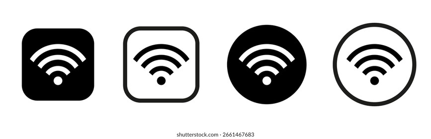 Conjunto de símbolos de ícones de internet Wi-Fi, coleção de botões de logotipo wifi