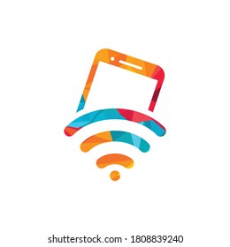 WLAN-Internet und Logo-Design für Handys. Mobile WiFi-Freigabesymbol. Mobiltechnologie-Zeichen.