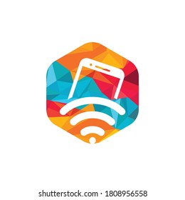 Wifi internet and mobile logo design. Mobile WiFi sharing symbol. Mobile Technology sign.
