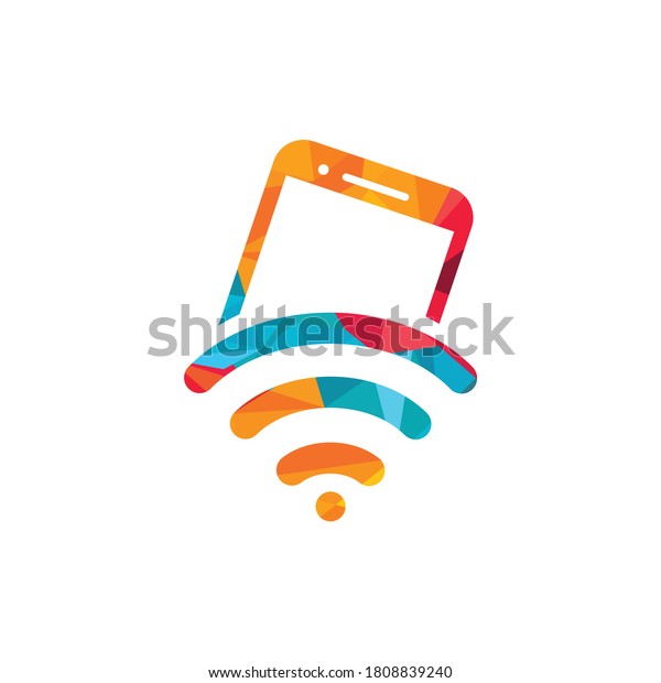 Wlan Internet Und Logo Design Fur Handys Mobile Stock Vektorgrafik Lizenzfrei