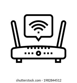 wifi internet in motel line icon vector. wifi internet in motel sign. isolated contour symbol black illustration