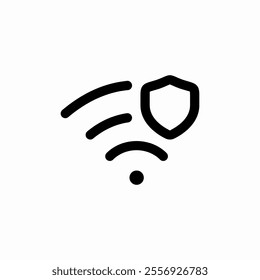 wifi internet protection shield icon sign vector