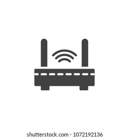 Wifi internet router vector icon. filled flat sign for mobile concept and web design. Wireless router simple solid icon. Symbol, logo illustration. Pixel perfect vector graphics