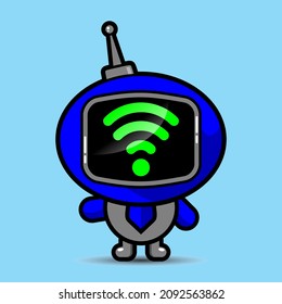 wifi internet signal character with fast speed connection 