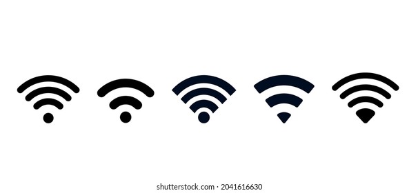 Colección de iconos de vectores de señal Wi-Fi o de Internet