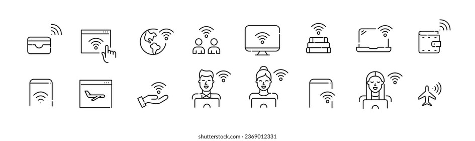 Wi-fi and internet of things icons set. Pixel perfect vectors