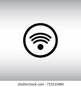 Wi-fi isolated vector icon. Free wi fi zone flat vector sign. WiFi connection round button.