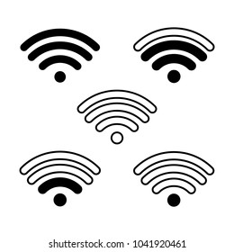 WiFi isolated vector  icon set with different signal strength