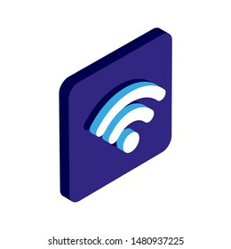 Wi-Fi isometric 3d vector icon blue