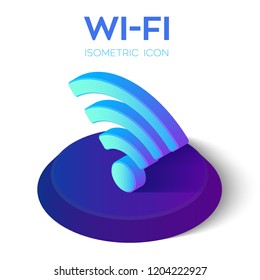 Wi-Fi Isometric Icon. 3D Isometric Wi-Fi Sign. Created For Mobile, Web, Decor, Print Products, Application. Perfect for web design, banner and presentation. Vector Illustration.