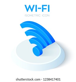 Wi-Fi Isometric Icon. 3D Isometric Wi-Fi Sign. Created For Mobile, Web, Decor, Print Products, Application. Perfect for web design, banner and presentation. Vector Illustration.