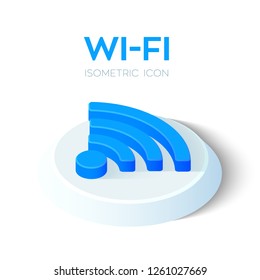 Wi-Fi Isometric Icon. 3D Isometric Wi-Fi Sign. Created For Mobile, Web, Decor, Print Products, Application. Perfect for web design, banner and presentation. Vector Illustration.