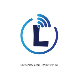 WiFi L Letter Logo Vector